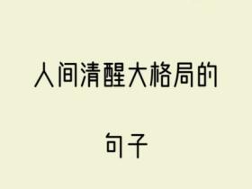 人间清醒大格局的句子