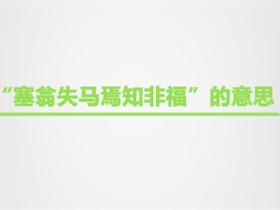 塞翁失马焉知非福的意思是什么