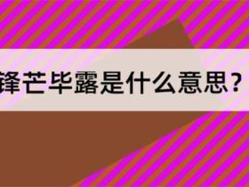 锋芒毕露的意思是什么